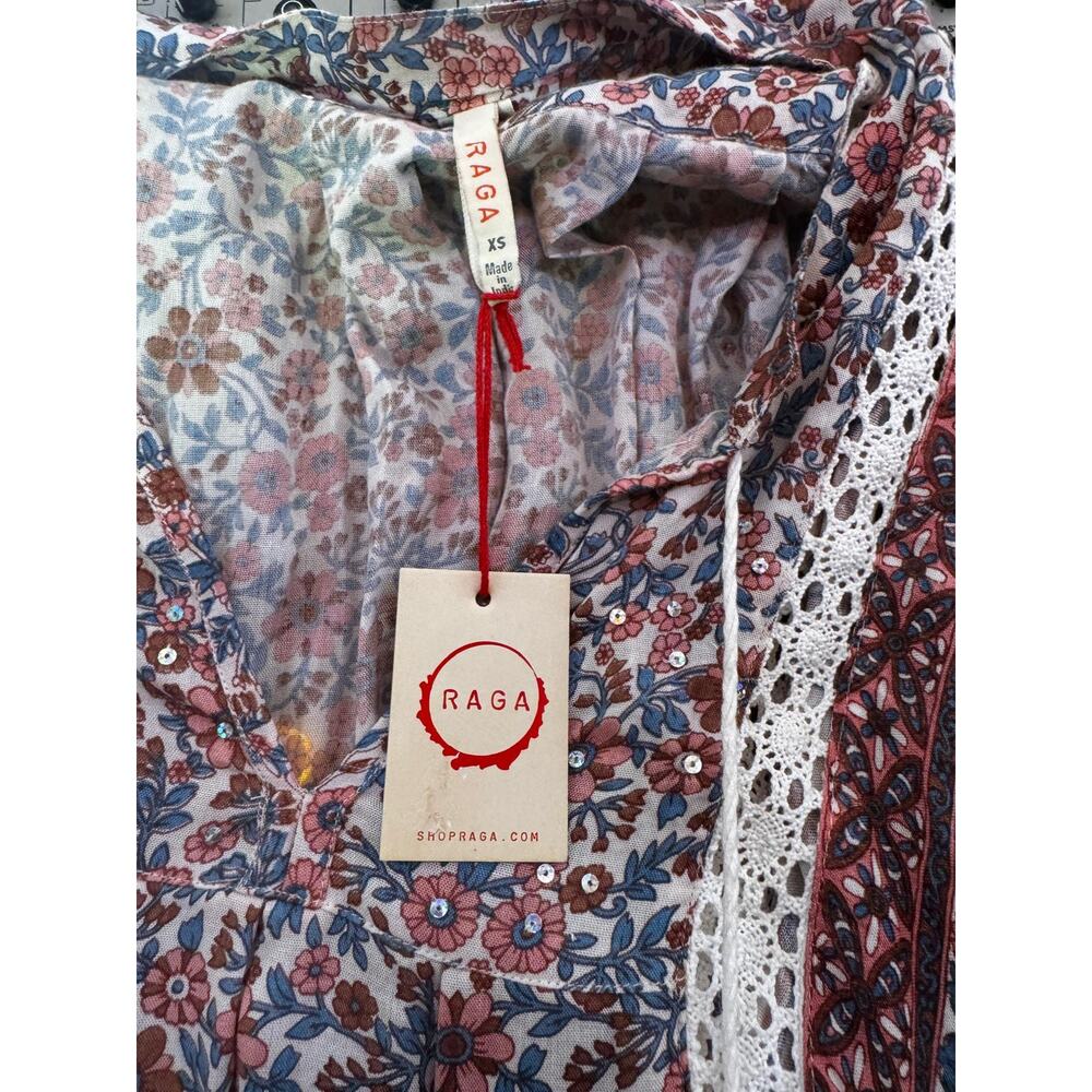 $99 Raga Anthropologie Prairie Dress Long Sleeves Sequins XS NWT - Picture 7 of 7